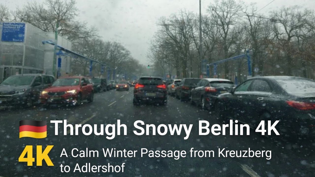 🇩🇪 Through Snowy Berlin 4K – A Calm Winter Passage from Kreuzberg to Adlershof