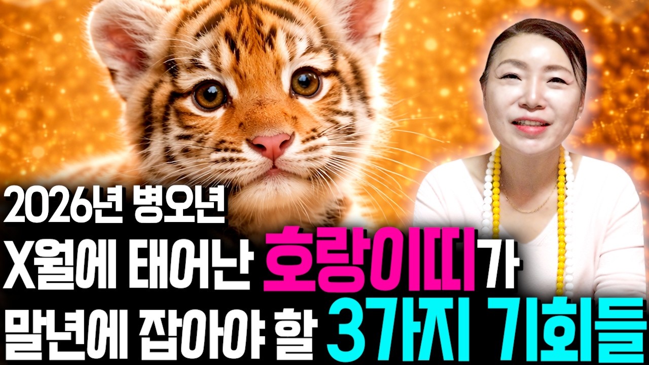 🌟2026년 병오년 호랑이띠운세🌟호랑이띠 대박납니다..!! 간절히 원하던 소원이 모두 이루어집니다!! 역대급 대운이 들어오는 62년생 74년생 86년생 98년생 호랑이띠 신년운세