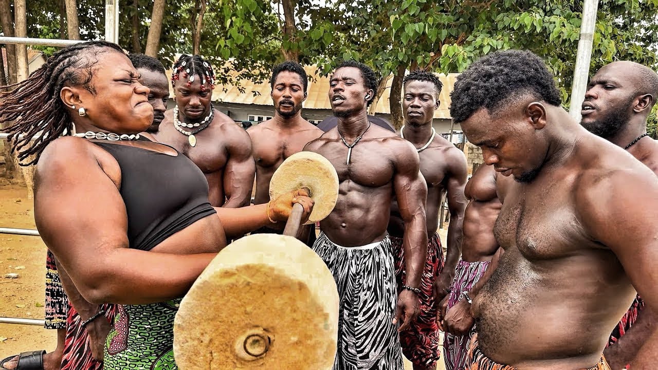 Strong African lady challenges a strong man@Goku Pump @Nappa_power @Caulifla_fit @TrunksFit#endurance
