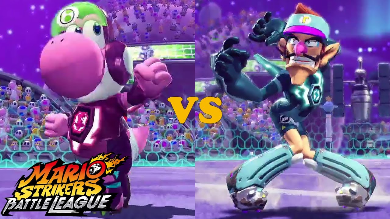 Mario Strikers: Battle League - Team Yoshi vs Team Waluigi - Planetoid