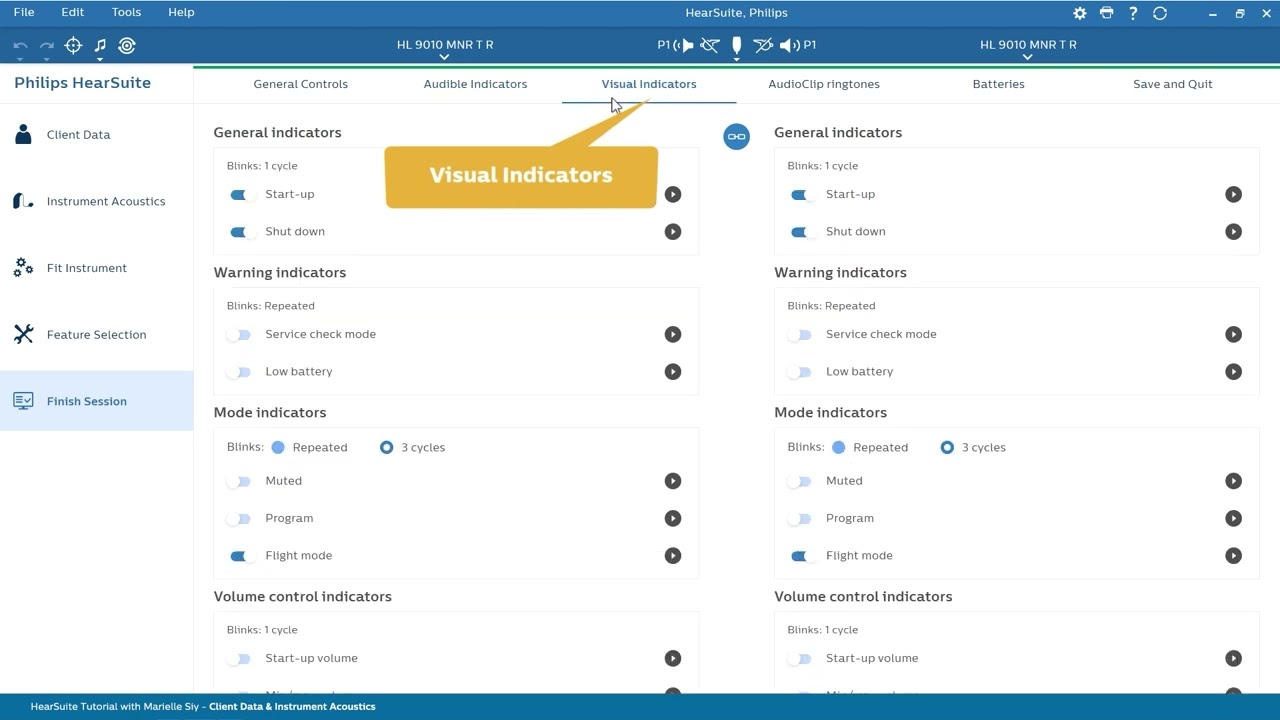 Tutoriel logiciel HearSuite - Terminer la session