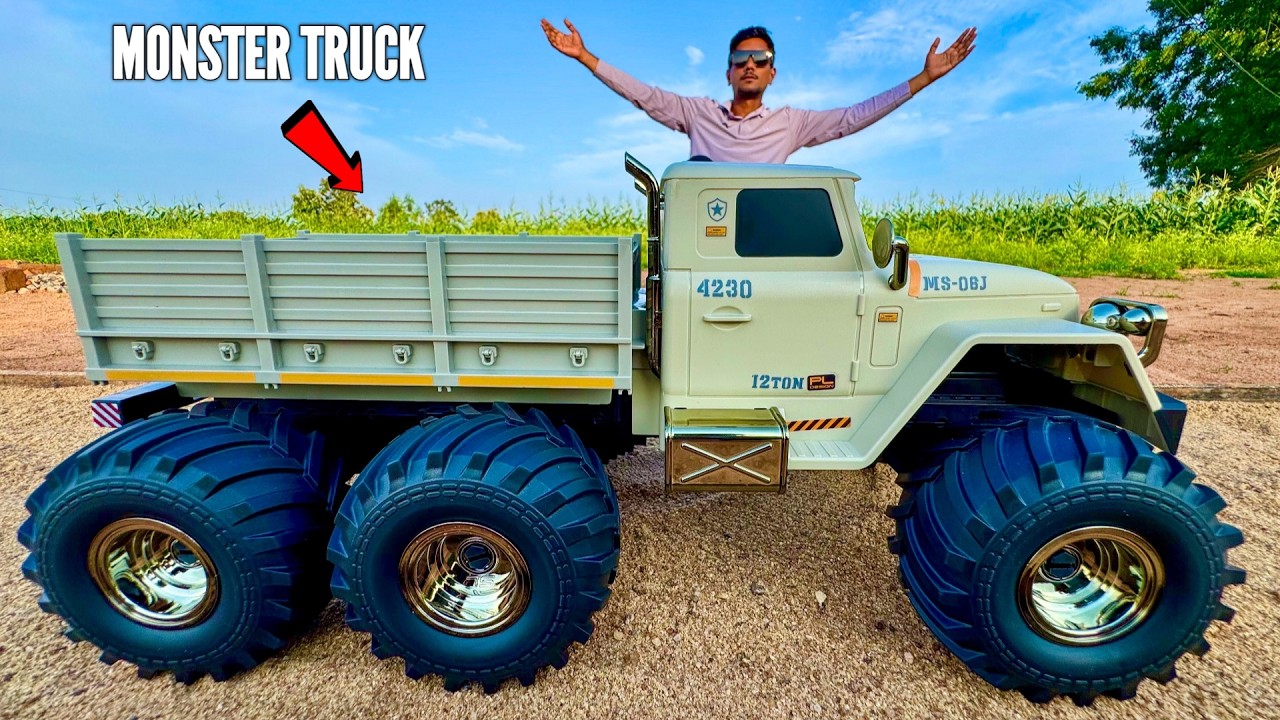 Rc Biggest Monster Tata truck 6x6 Unboxing & Testing
