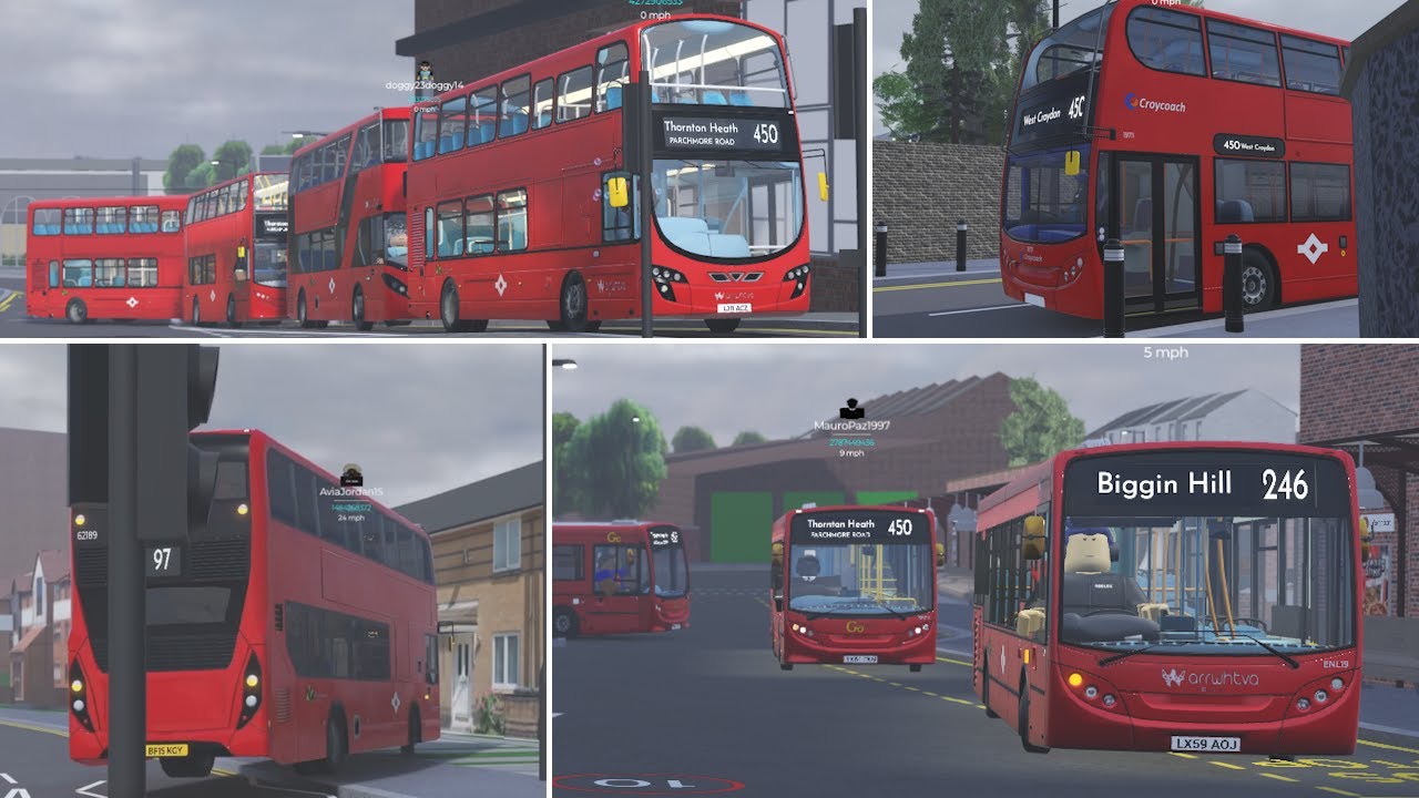 Roblox Croydon | Route 450 flood bus Spotting | 26/07/2024 | 1.3.1 Sim Server