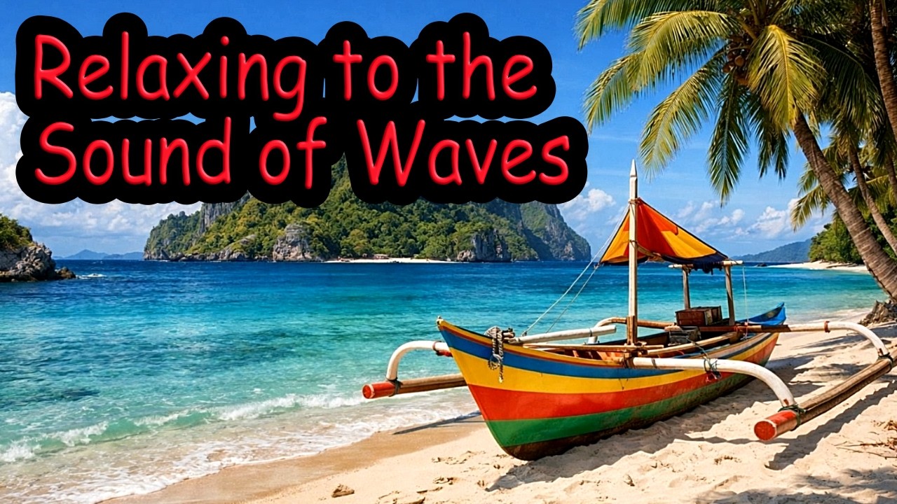 Peaceful Beach with the sound of  Waves and seagulls for Relaxation & Stress Relief