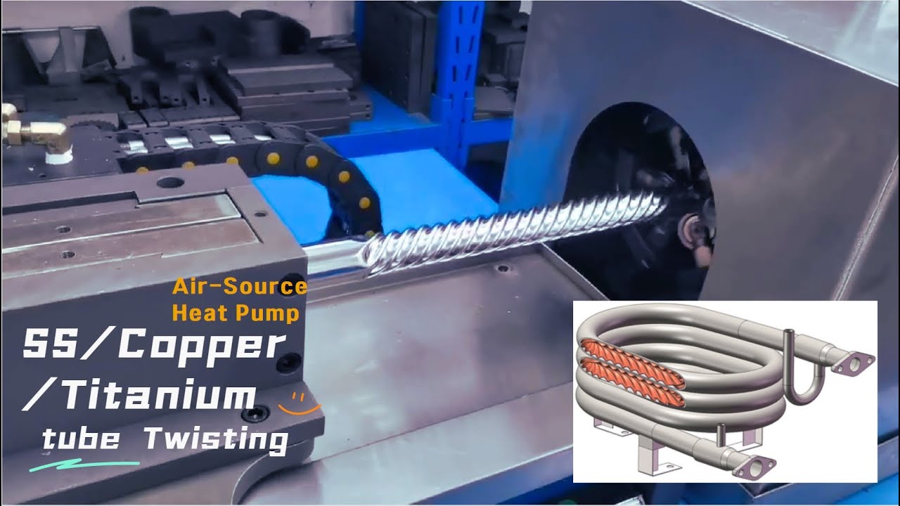 Tube twisting machine   Coaxial Heat Exchanger Stainless Steel Copper Tube Twisting Machine