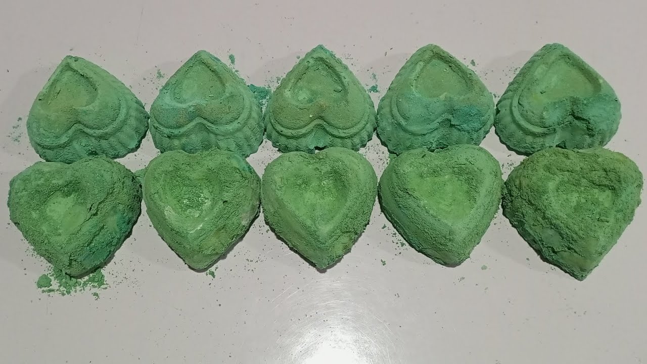 2x Sped Up| Melting Soft Green Homemade Gym Chalk Hearts Crush |OG Speed Video on @asmrrelaxandenjoy
