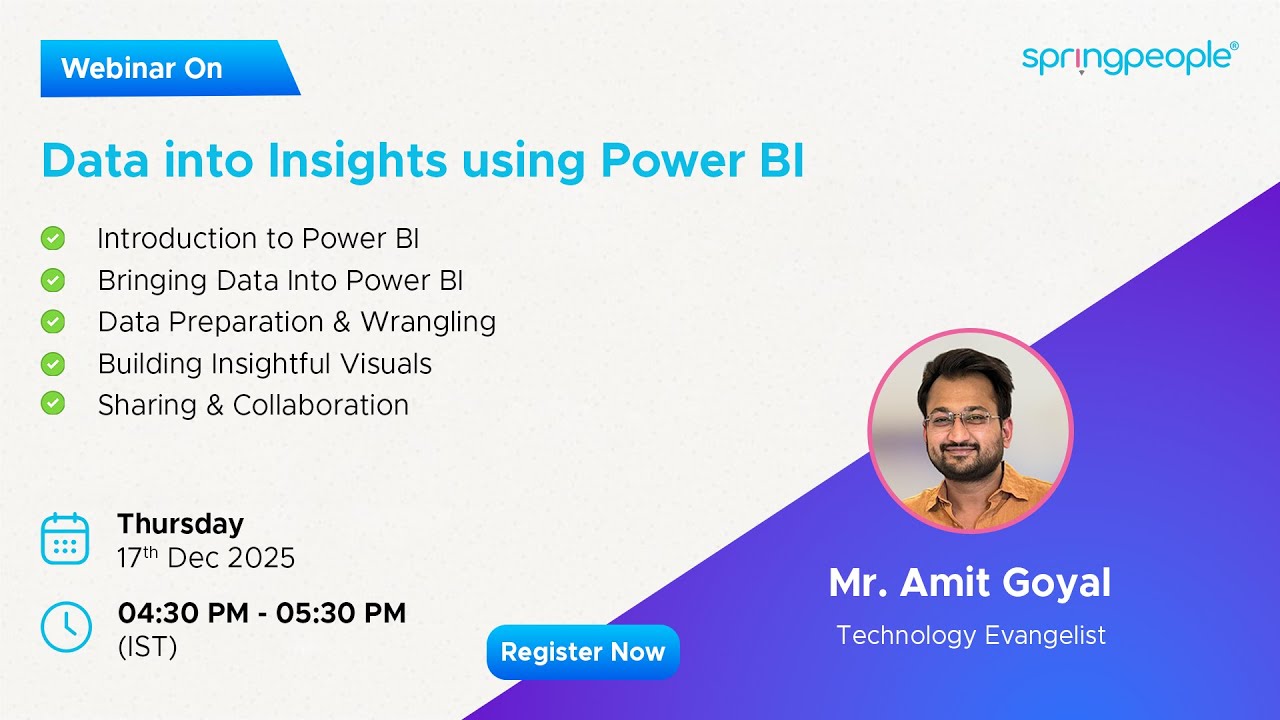 Data Into Insights Using Power Bi | Free Webinar | SpringPeople