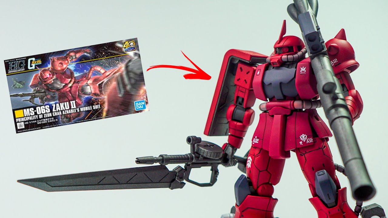 I CUSTOMIZE this HG 1/144 ZAKU II by mixing both HGUC ver and HG the Origin Ver ZAKU II.