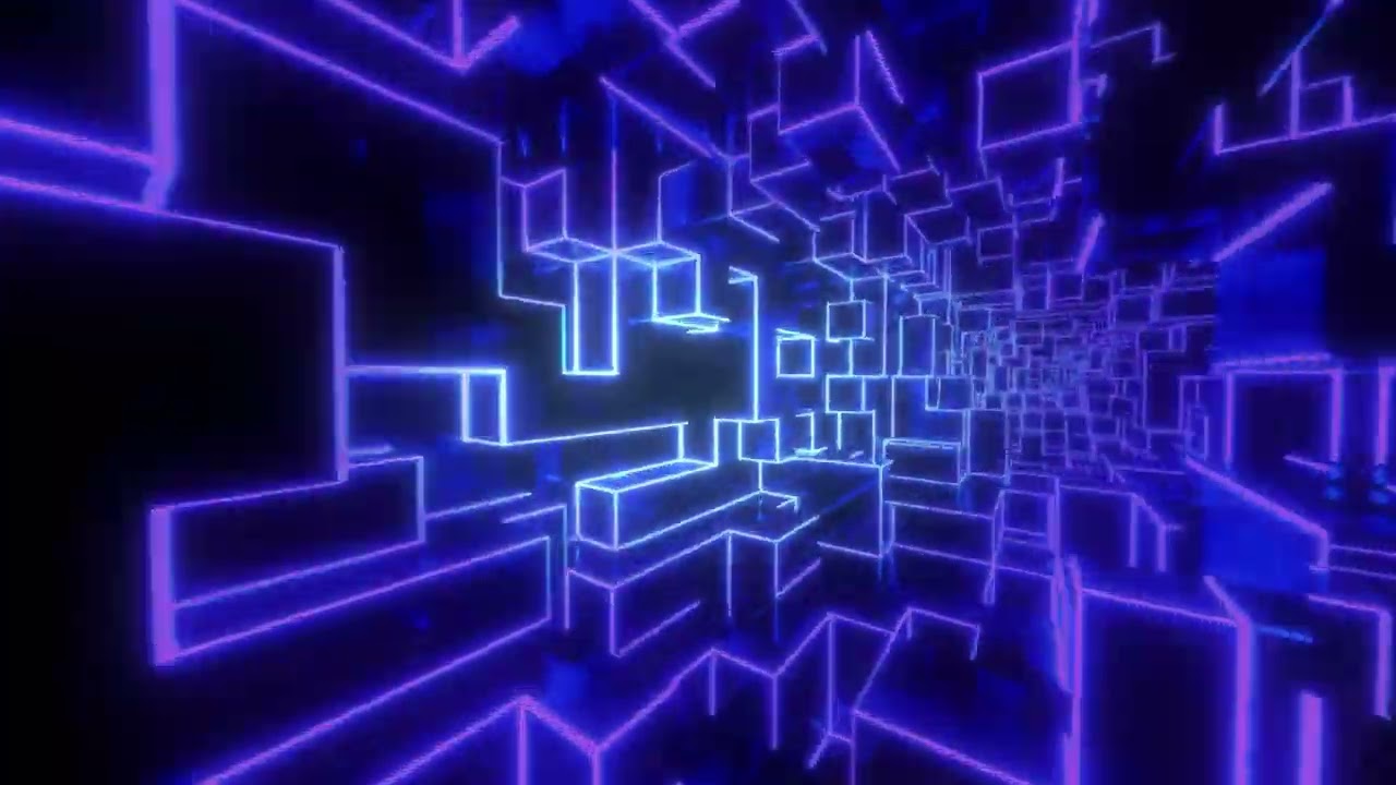 4K Blue Neon Tunnel VJ Loop | Abstract Party Lights Motion Background (No Copyright / Royalty Free)