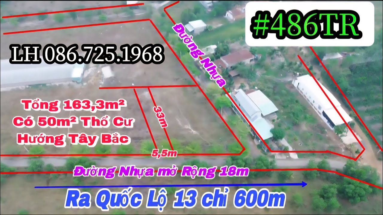 (8)#486TR | Đất Xã Tân Khai Full phủ hồng Ra QL 13 chỉ 600m LH 0867251968 @bdsbinhphuoc