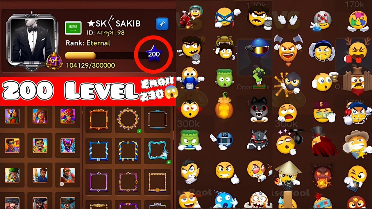 Carrom pool 200 Level id 🔥 Max Level / Best Collection Id 2026 | Sorry Vai YT 