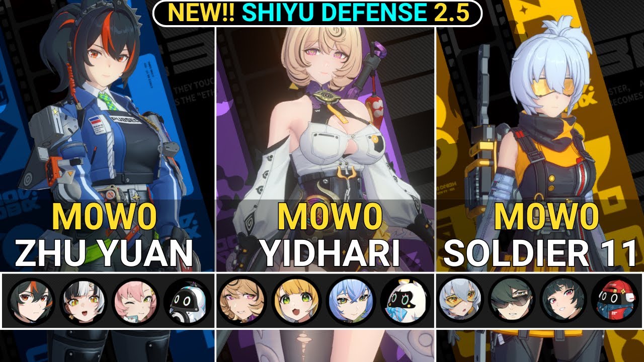 SHIYU DEFENSE! M0W0 Zhu Yuan & Yidhari & Soldier 11 Showcase | NEW! Shiyu Defense ZZZ 2.5
