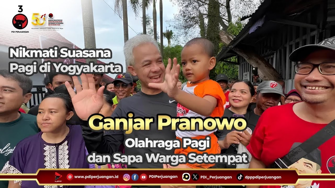 Nikmati Suasana Pagi di Yogyakarta, Ganjar Pranowo Olahraga Pagi dan Sapa Warga Setempat