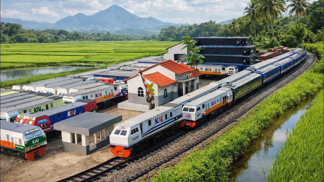 Merakit dan meroling double traksi cc 203 wnb dan cc 206 kai ,menarik rangkaian klb