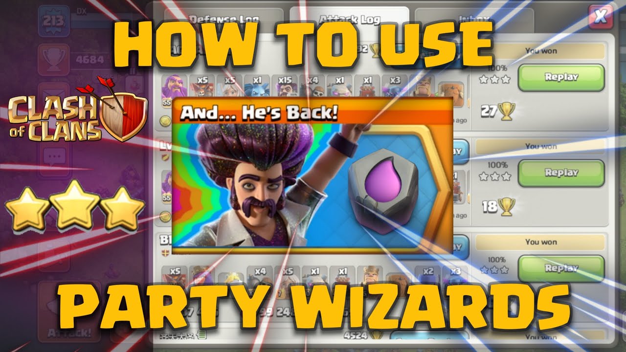 HOW TO USE PARTY WIZARDS FROM TH10 TO TH14 | PARTY WIZARD ATTACKS | BEST ARMY FOR PARTY WIZARD EVENT