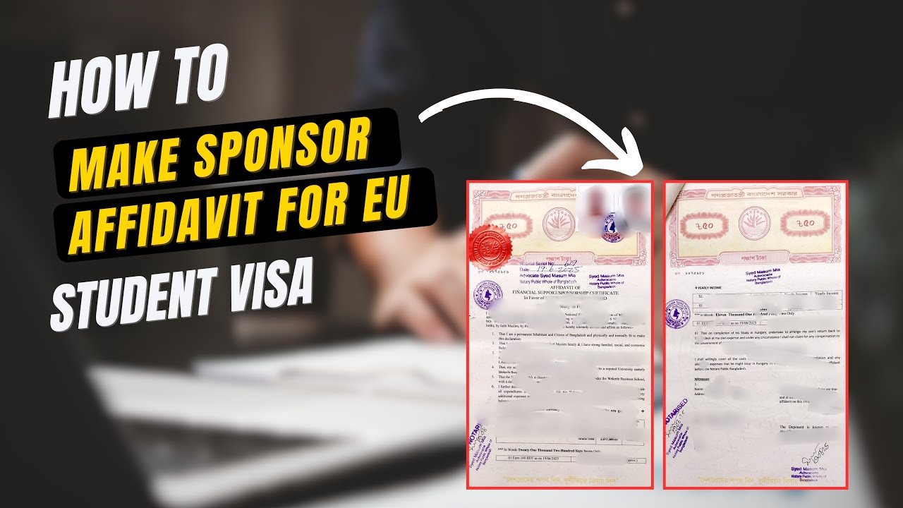How to make Sponsor Affidavit for Student Visa | Shanghai International