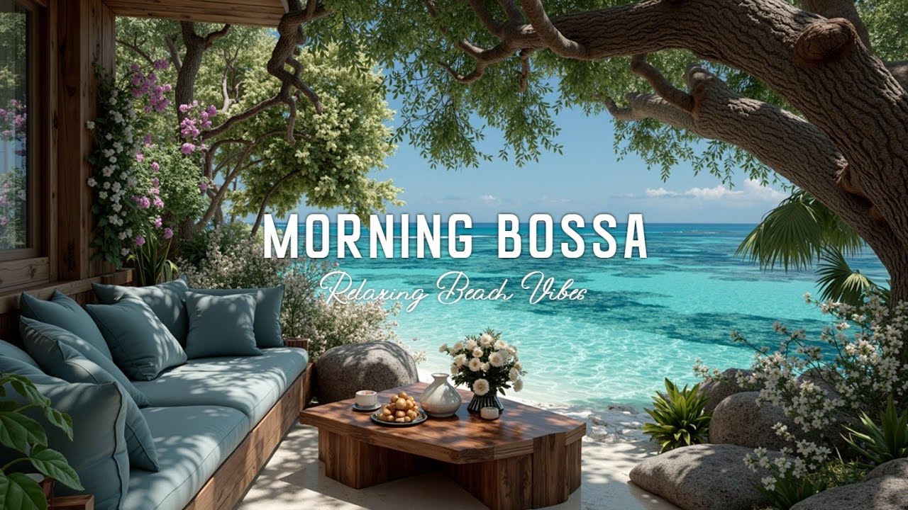 Утренний босса-нова джаз ~ Расслабляющая атмосфера пляжа и музыка для учебы в кафе