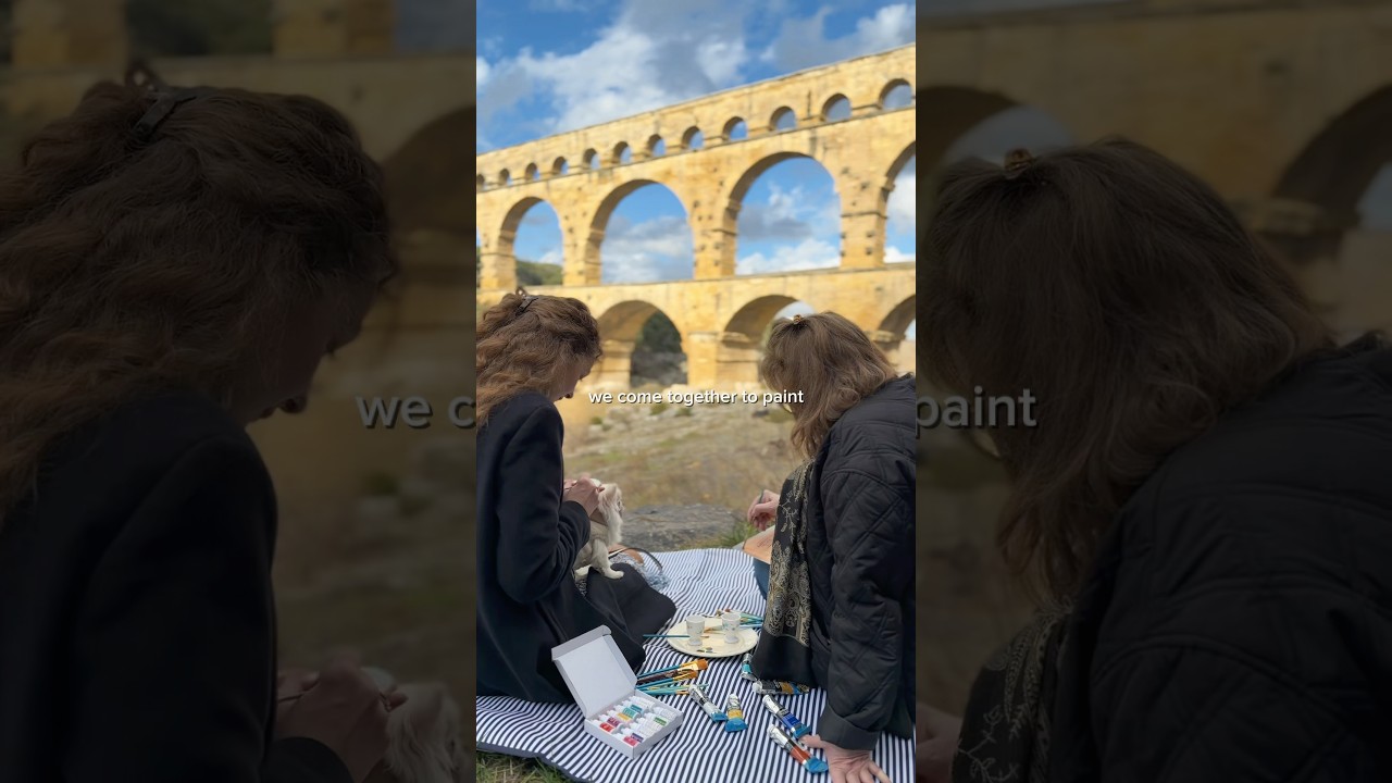 Painting cookies of a 2000 year old French bridge with my mom#motherdaughter #cute #france #painting