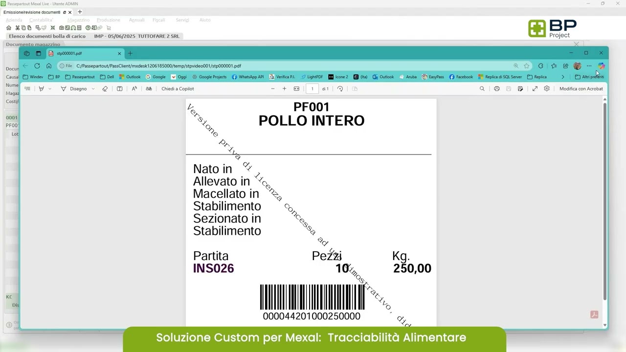Soluzione Custom Tracciabilità alimentare  per Mexal
