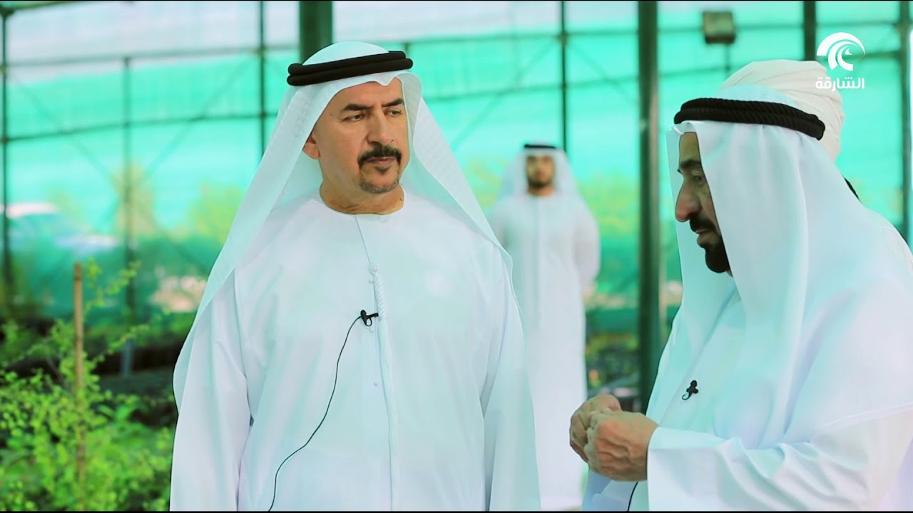 جولة حاكم الشارقة بمشتل قصر البديع بعد المقابلة في قناة الوسطى