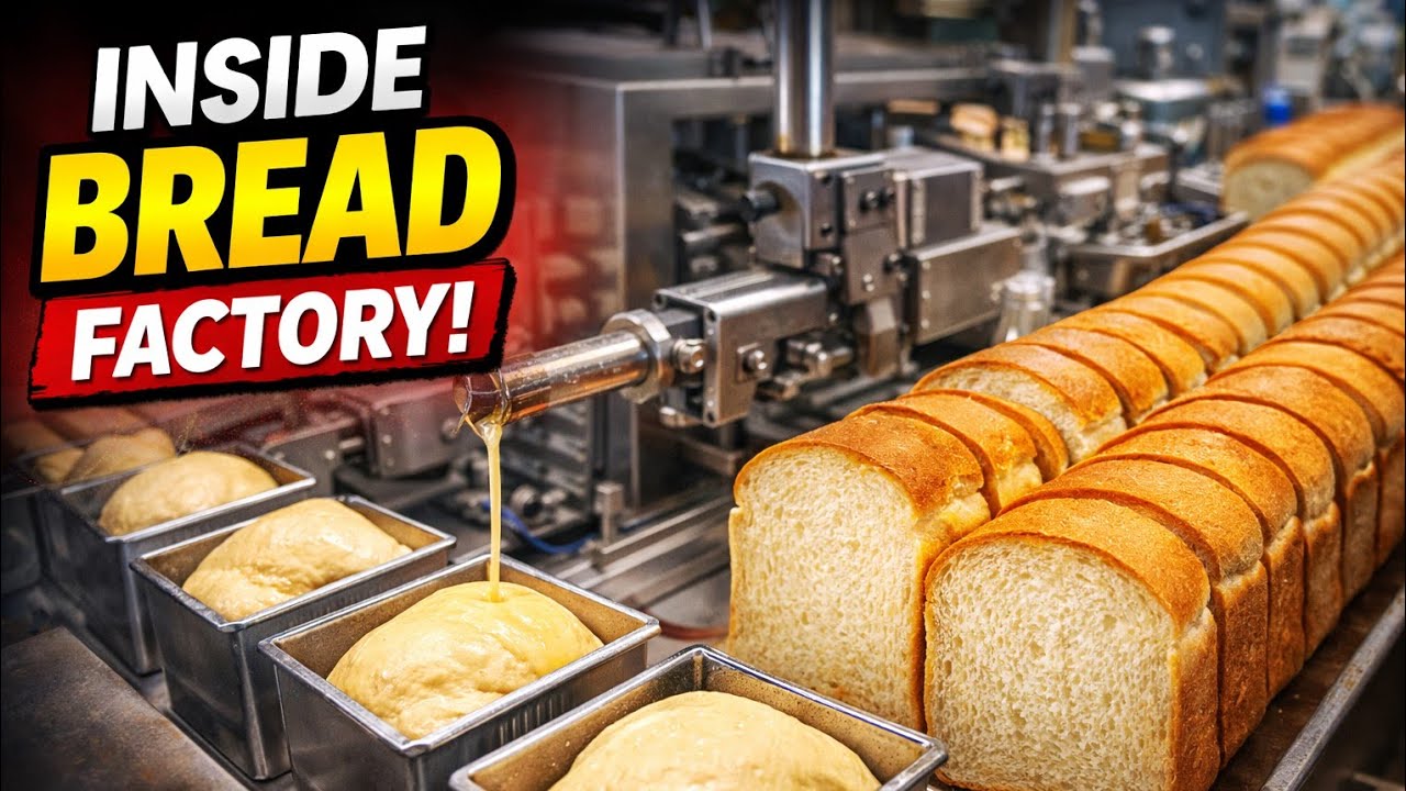 How Bread Is Made in Factory | Bread Manufacturing Process Step by Step | Satisfying Factory Sounds