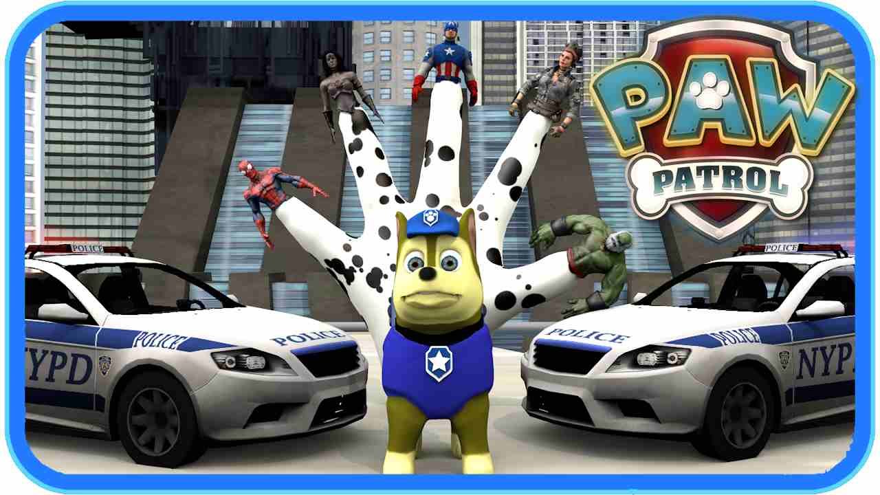 PAW PATROL  CHASE Finger Family Nursery Rhymes | Daddy finger pups song