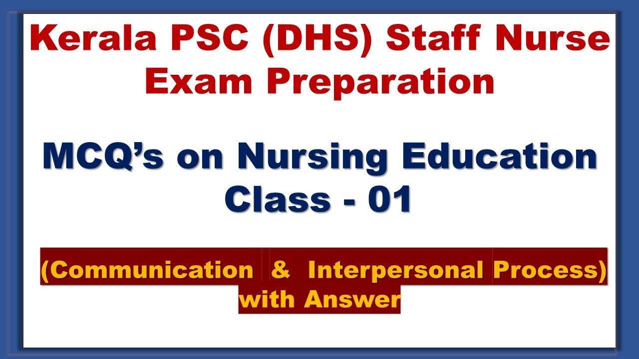 MCQ's on Communication & Interpersonal Process (Nursing Education)