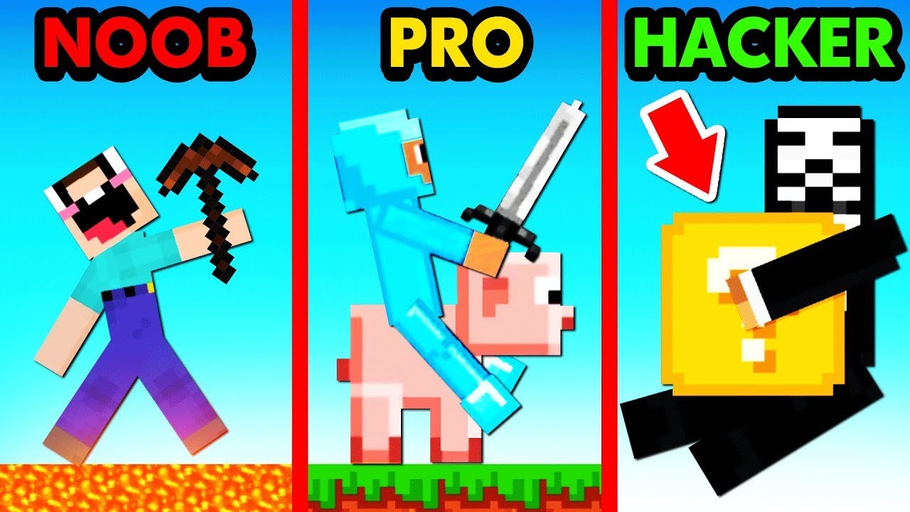 NOOB vs PRO vs HACKER BLOQUE DE LA SUERTE