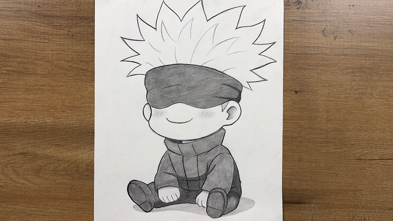 How to Draw Gojo Chibi Step by Step | Jujutsu Kaisen Drawing Tutorial
