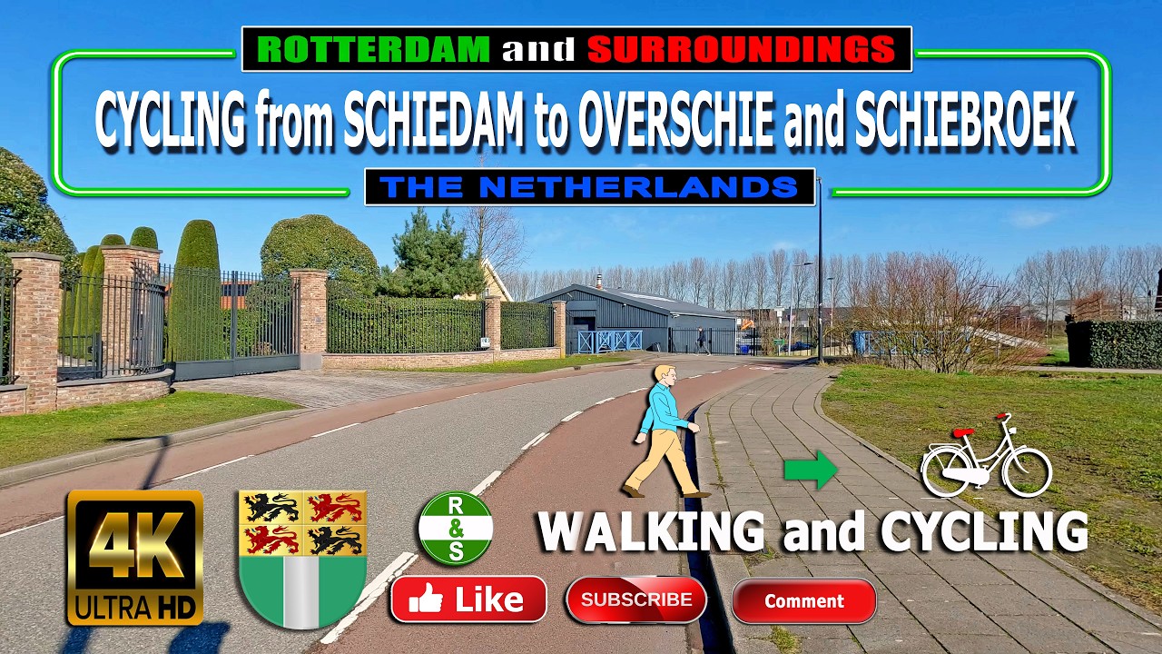 (4K)SCHIEDAM/ROTTERDAM  FROM OVERSCHIE TO SCHIEBROEK ►SCHIEDAM (The Netherlands) Walking and Cycling