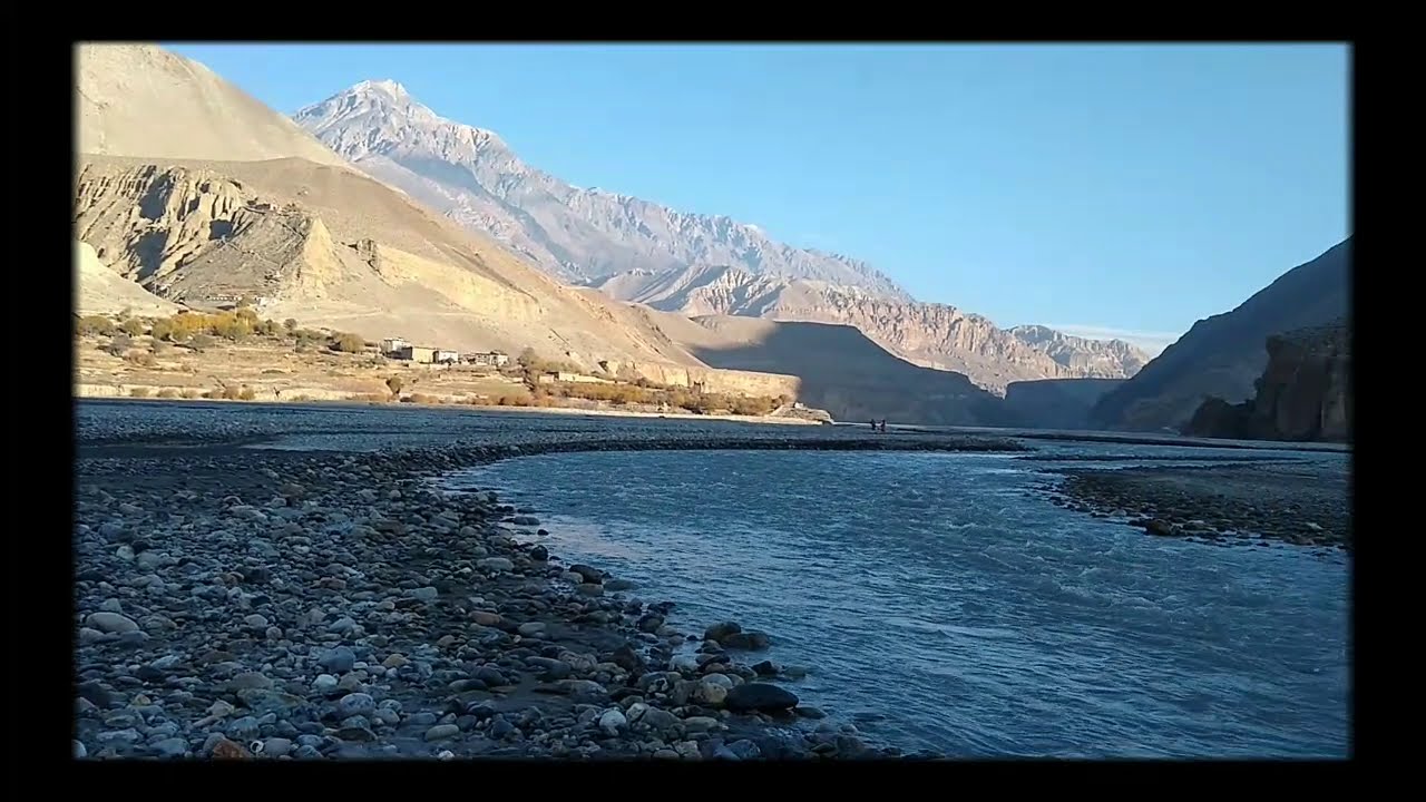 River Gandaki at Kagbeni Mustang, Nepal (trekking searching worshipping saligram in Himalaya)