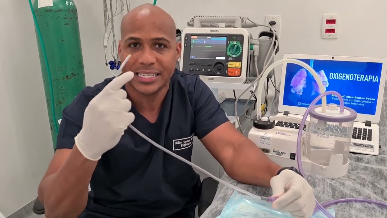 Como utilizar o aspirador portátil! Enfermeiro Allan Santos Souza