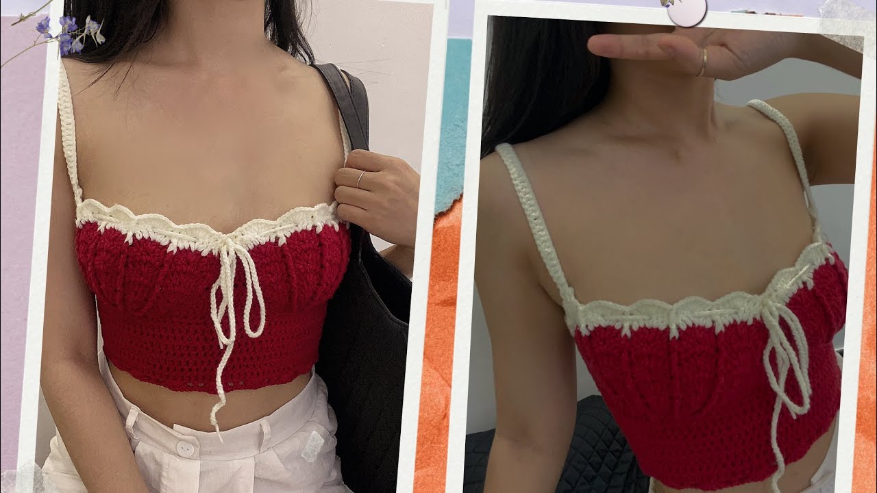 [engsub]Crochet tutorial by Cici 🌸 hướng dẫn móc áo len Mermaid croptop