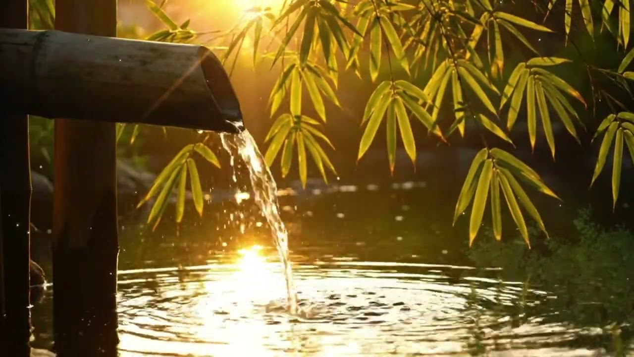 🌸 Spring Morning Fountain ASMR 💧 Water Tyla & Piano | Sound Machine for Sleeping Deep Relaxation