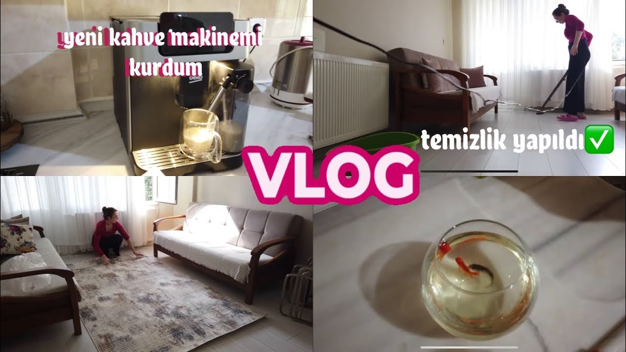 Kahve makinesini kurdum ☕️Ailemize yeni üyeler katıldı🥳temizlikler yapıldı 🧼