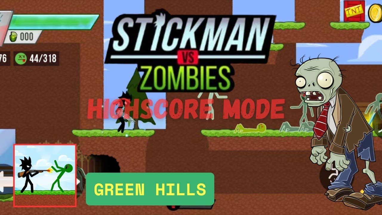STICKMAN VS ZOMBIES:  FIGHT 318 SUPER ZOMBIES | HIGHSCORE MODE