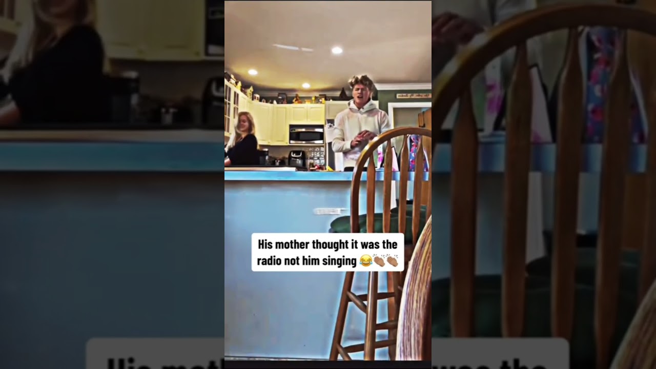 Mother thought son singing was the radio #singing #viral #cover