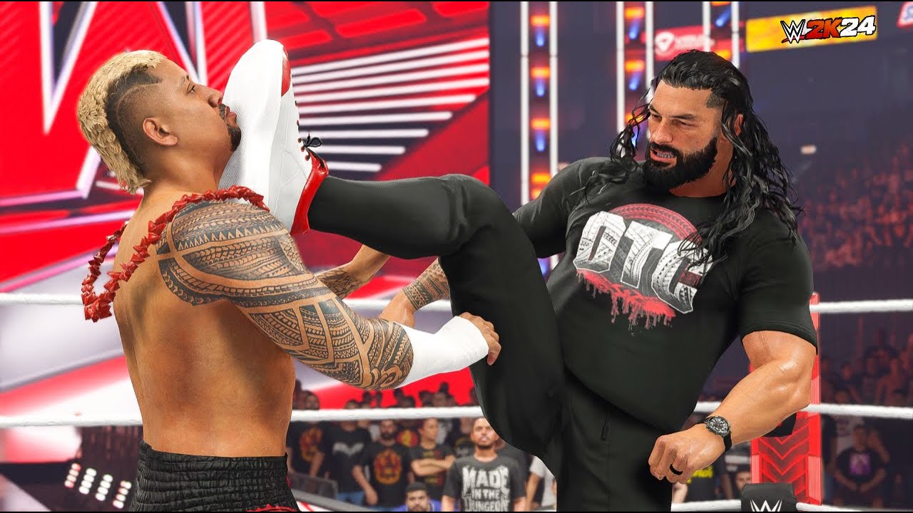 OTC Roman Reigns Returns To Defeat Solo Sikoa WWE 2K24