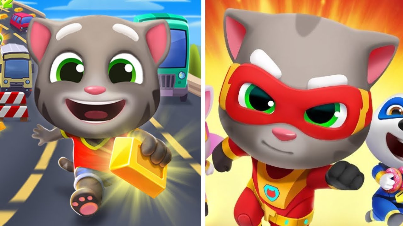 Talking Tom Hero Dash Vs Talking Tom Gold Run 💛✨⚡Walkthrough Max Gameplay HH5566