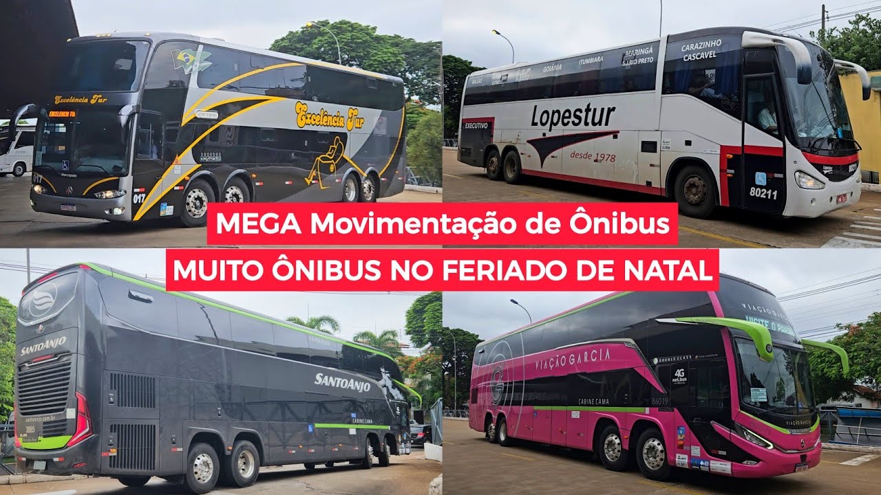 MEGA MOVIMENTAÇÃO DE NATAL na Rodoviária de Maringá/PR - MUITO ÔNIBUS NO FERIADO - (DIA 22 - 7 às 9)