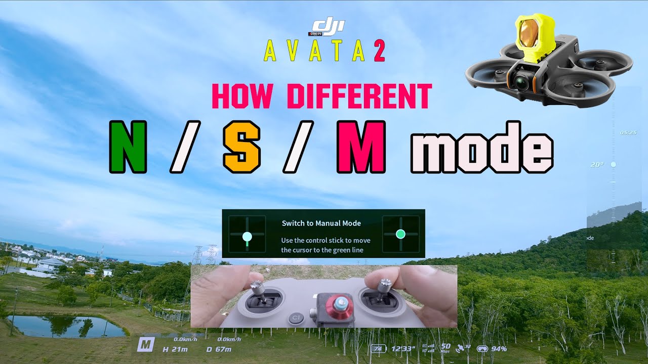 DJI AVATA2 | HOW DIFFERENT S / N / M MODE | มือใหม่ AVATA2 FPV DRONE BEGINNER | AVATA2 FOOTAGE 2.7K