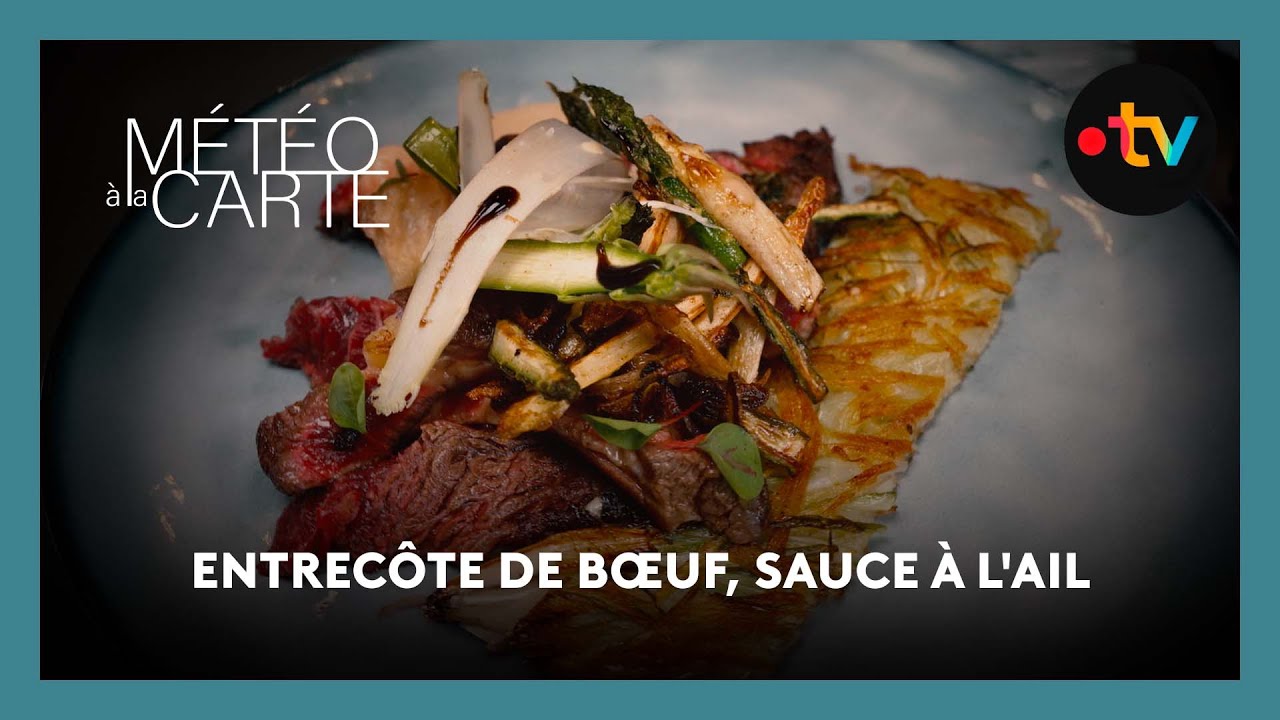 Gastronomie : entrec&ocirc;te de b&oelig;uf, sauce &agrave; l'ail
