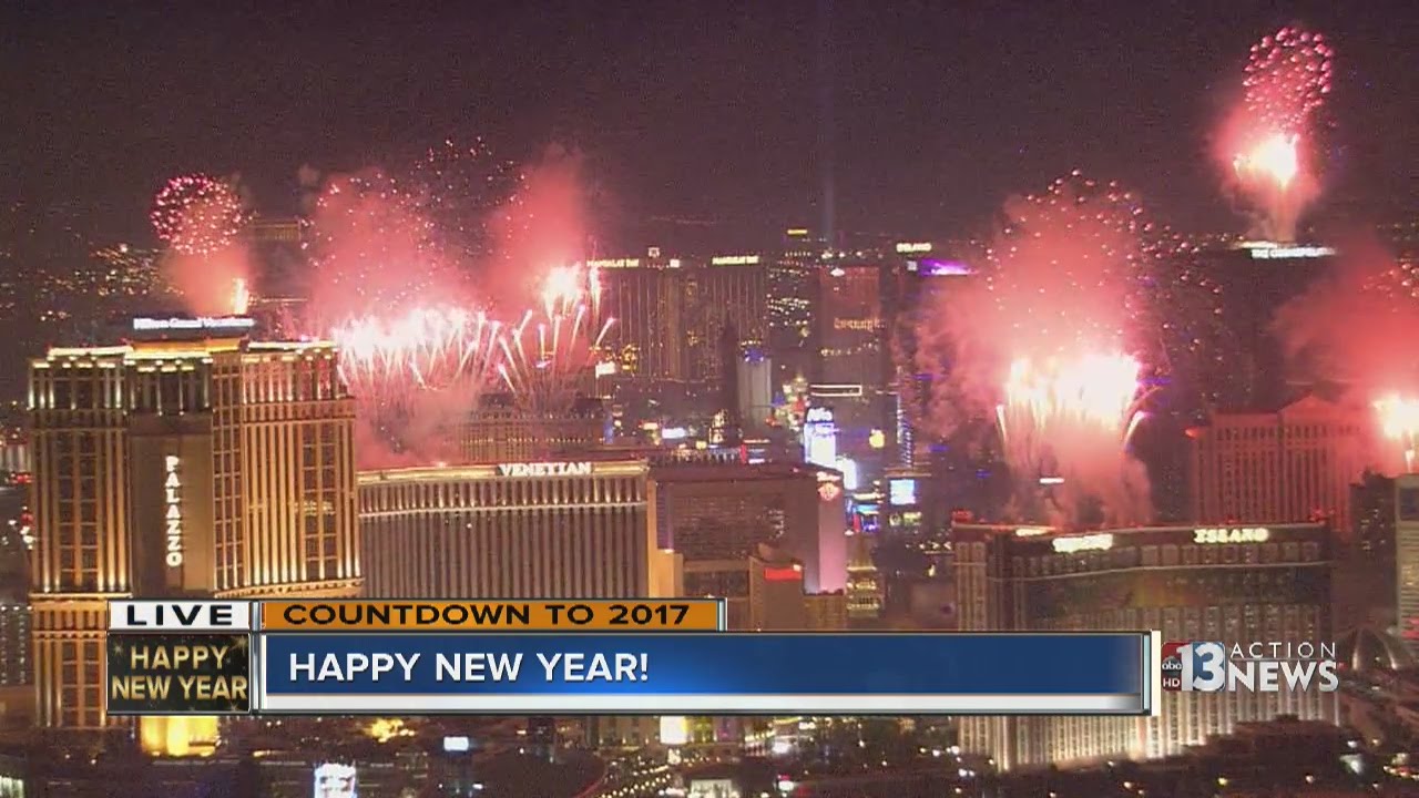 Fireworks on the Las Vegas Strip for NYE 2016