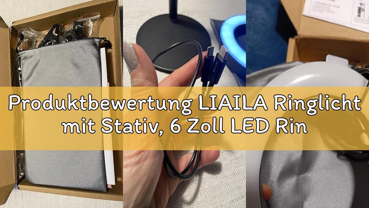Produktbewertung LIAILA Ringlicht mit Stativ, 6 Zoll LED Ring Light mit 3 Lichtfarben und 10 Helligk