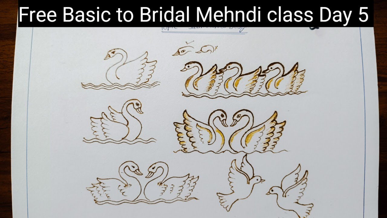 Free Basic to Bridal Mehndi Class Day -5  | Swan mehndi designs | Mehndi Class