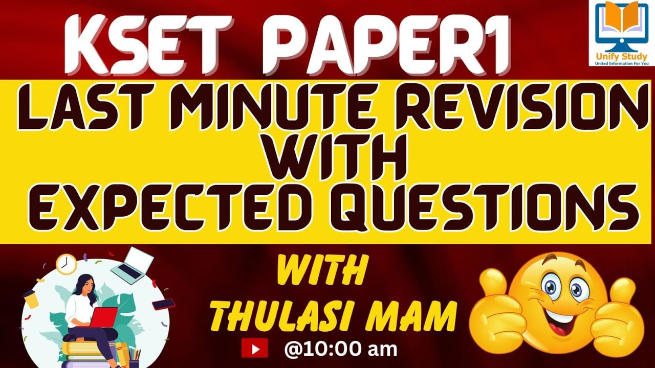 KSET Last Minute Revision Paper 1 with Expected MCQs | Karnataka State Eligibility Test #kset