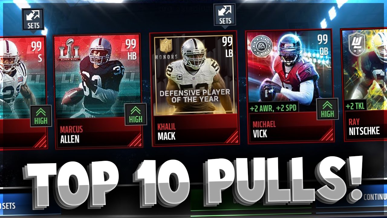 TOP 10 PULLS OF THE MONTH! TWO VICKS IN ONE PACK! Episode 2 - Madden Mobile 17