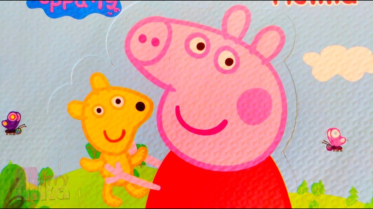 Пеппа и друзья - Собираем большой пазл коврик для малышей Peppa Pig | Merry Nika