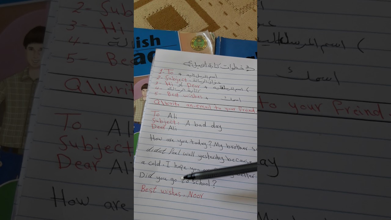 كتابة الايميل للصف السادس الابتدائي