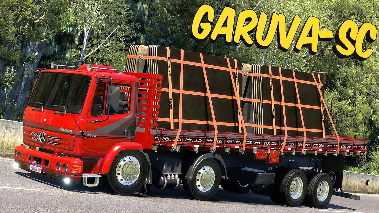 SUBINDO A SERRA DO GARUVA NO ATRON 1718 BI-TRUCK - ATT MAPA RBR - ETS 2 MODS BR